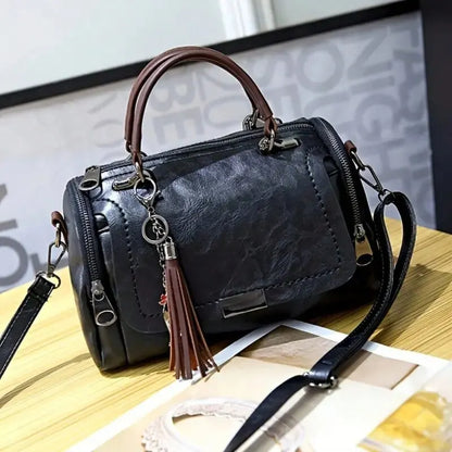 RetroLux - Vintage leren handtas met kwastje voor dames