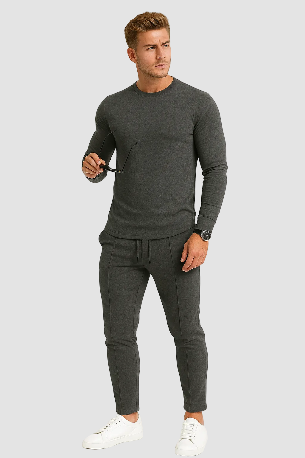 Heren Tracksuit Trainingspak met Longsleeve Trui en Joggingsbroek