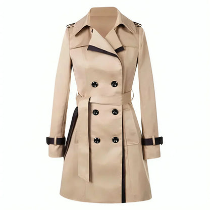 Dubbelrijige Trenchcoat met Ceintuur voor Vrouwen Herfst