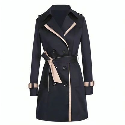 Dubbelrijige Trenchcoat met Ceintuur voor Vrouwen Herfst