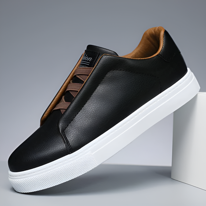 Heren Sneakers Met Instapdesign En Leerlook