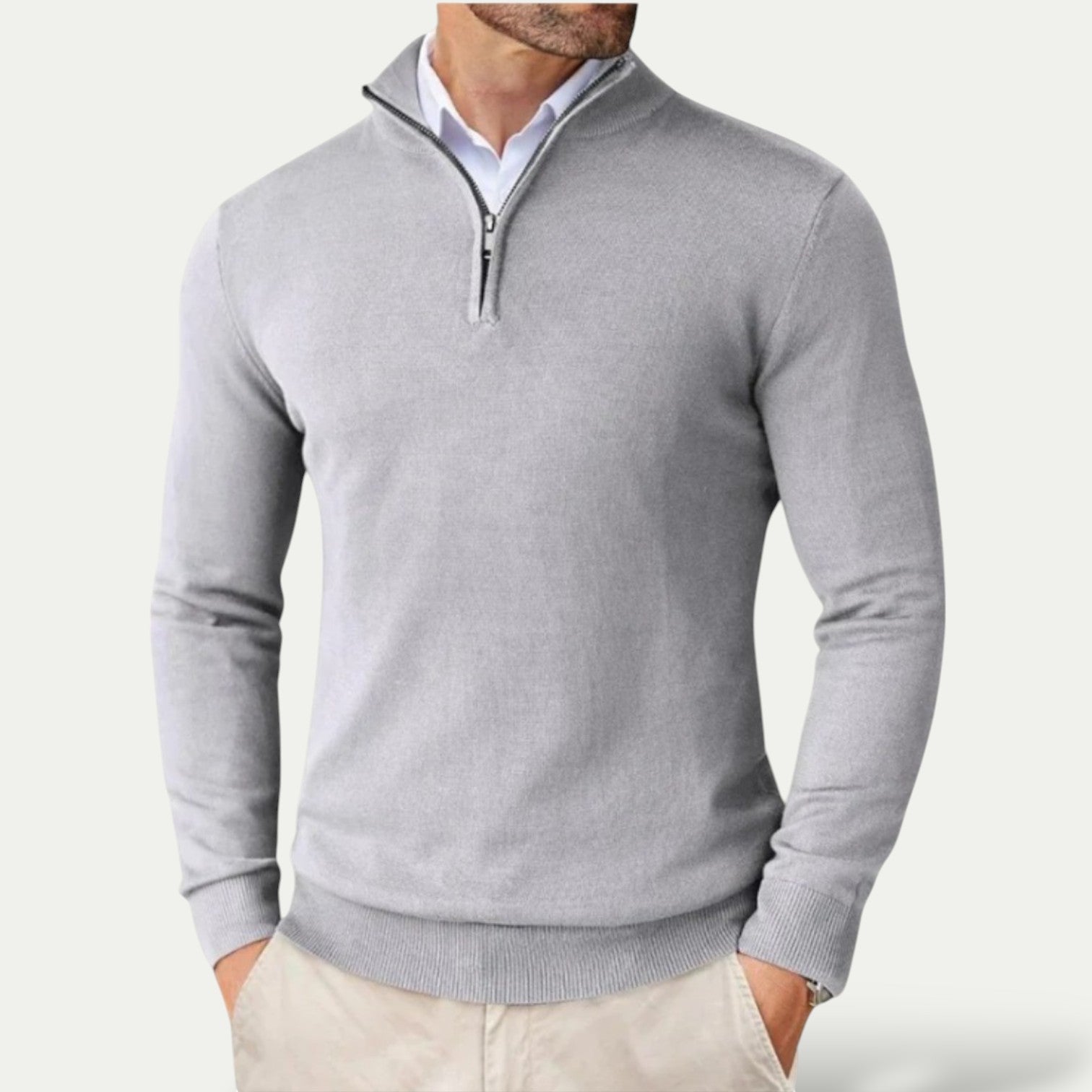 Heren Pullover Met Halve Rits En Lange Mouwen Voor Casual Gebruik
