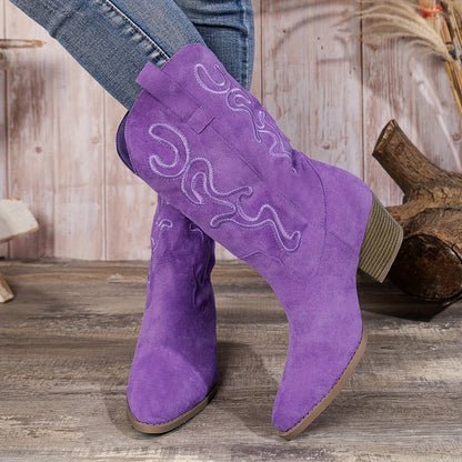 Dames Kuitlaarzen Met Elegante Westernlook En Comfortabele Hak