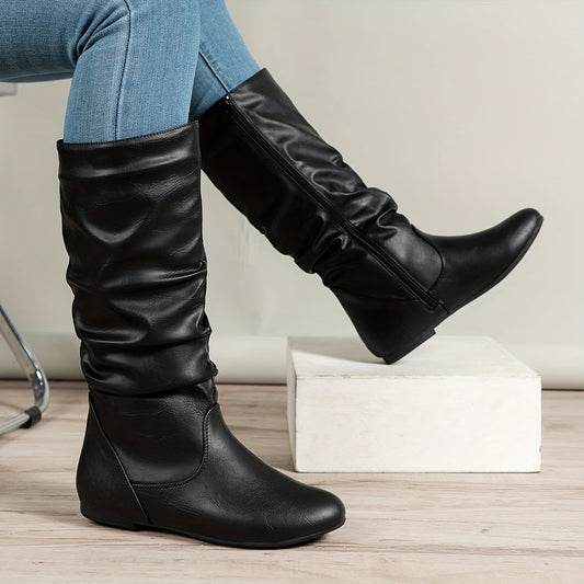 Vintage Dames Knielaarzen Met Comfortabele Pasvorm En Rits