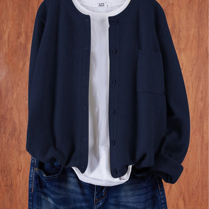 Trendy Zacht Gebreid Dames Vest Met Knopen En Borstzak