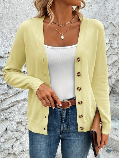 Elegant Dames Vest Met Knopen En Lange Mouwen