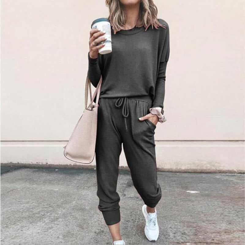 Oversized Dames Gebreide Trui en Broek Set