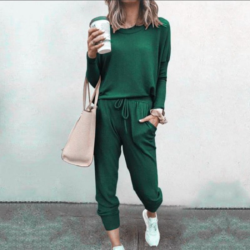 Oversized Dames Gebreide Trui en Broek Set