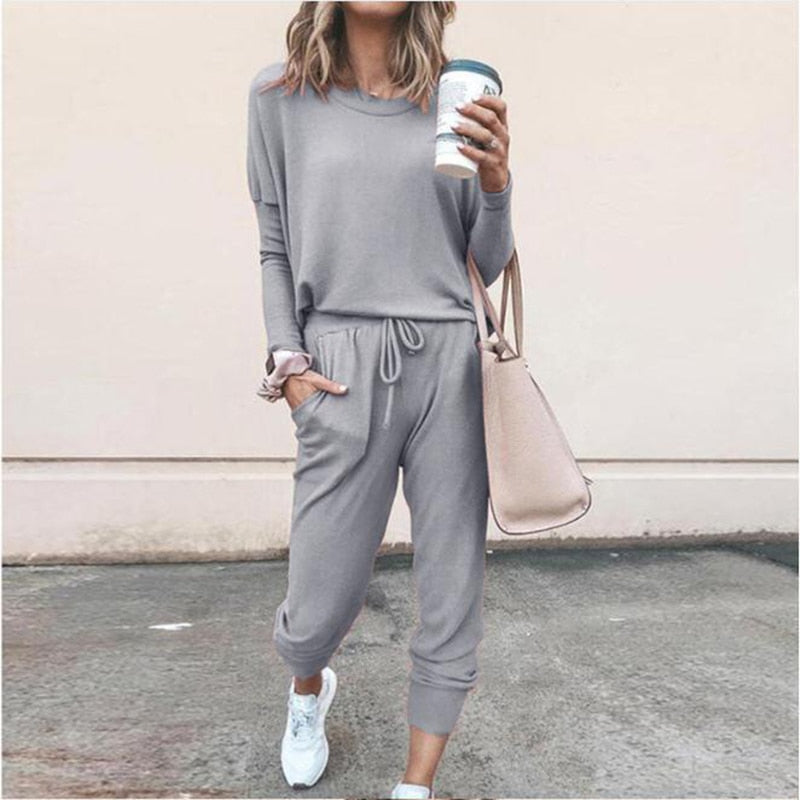 Oversized Dames Gebreide Trui en Broek Set