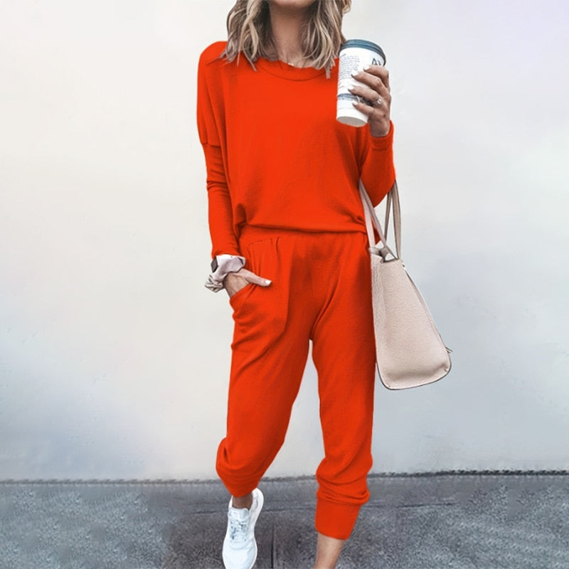 Oversized Dames Gebreide Trui en Broek Set