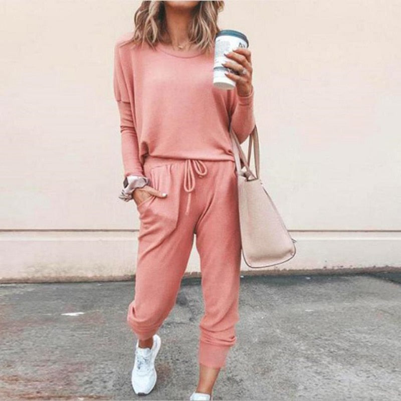 Oversized Dames Gebreide Trui en Broek Set