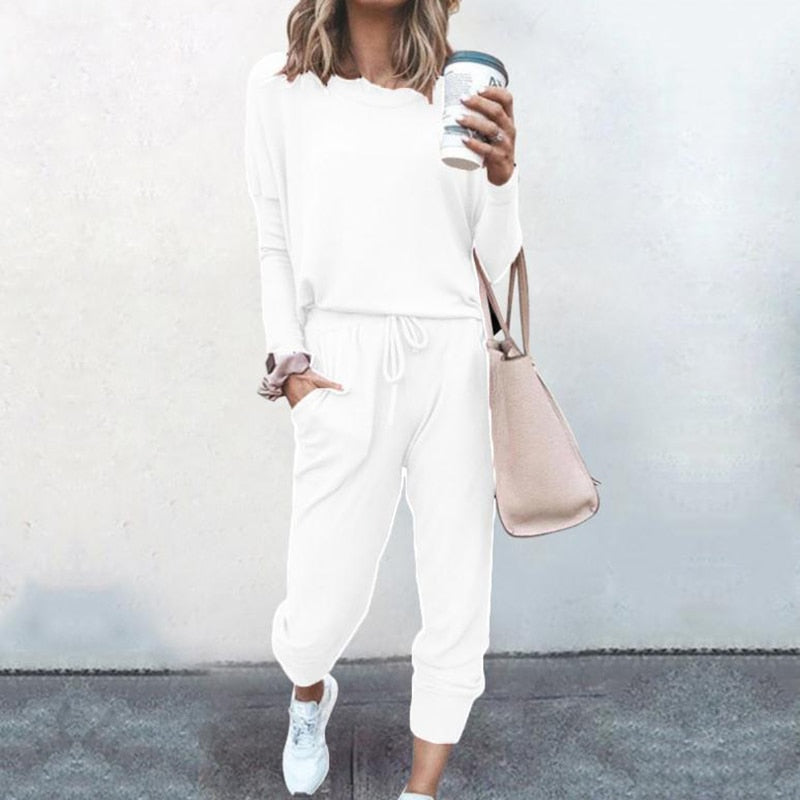 Oversized Dames Gebreide Trui en Broek Set