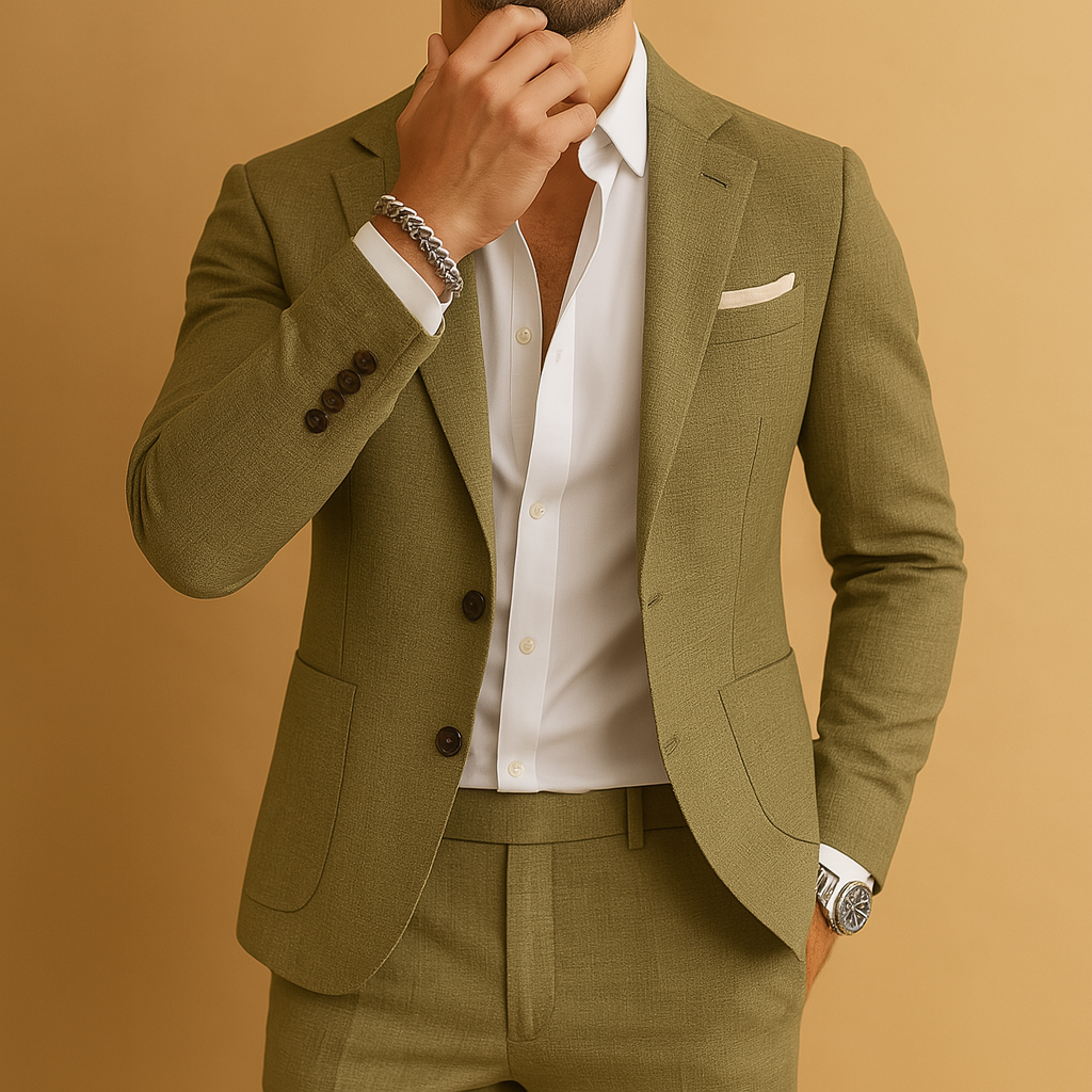 Elegant Zakelijk Slim Fit Heren Kostuum met Blazer en Broek