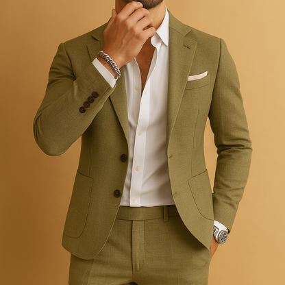 Elegant Zakelijk Slim Fit Heren Kostuum met Blazer en Broek