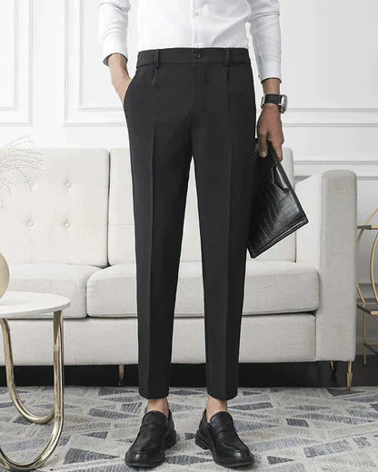 Stijlvolle Heren 3 Delige Set Polo met Lange Mouwen Broek en Suède Loafers
