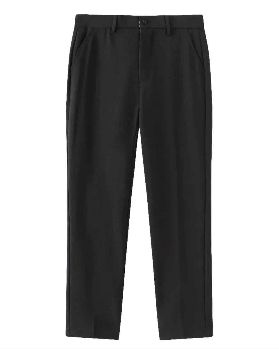 Stijlvolle Heren 3 Delige Set Polo met Lange Mouwen Broek en Suède Loafers