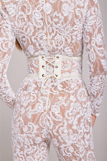 Selena - Luxe Kanten Jumpsuit met Figuurnaden voor Dames