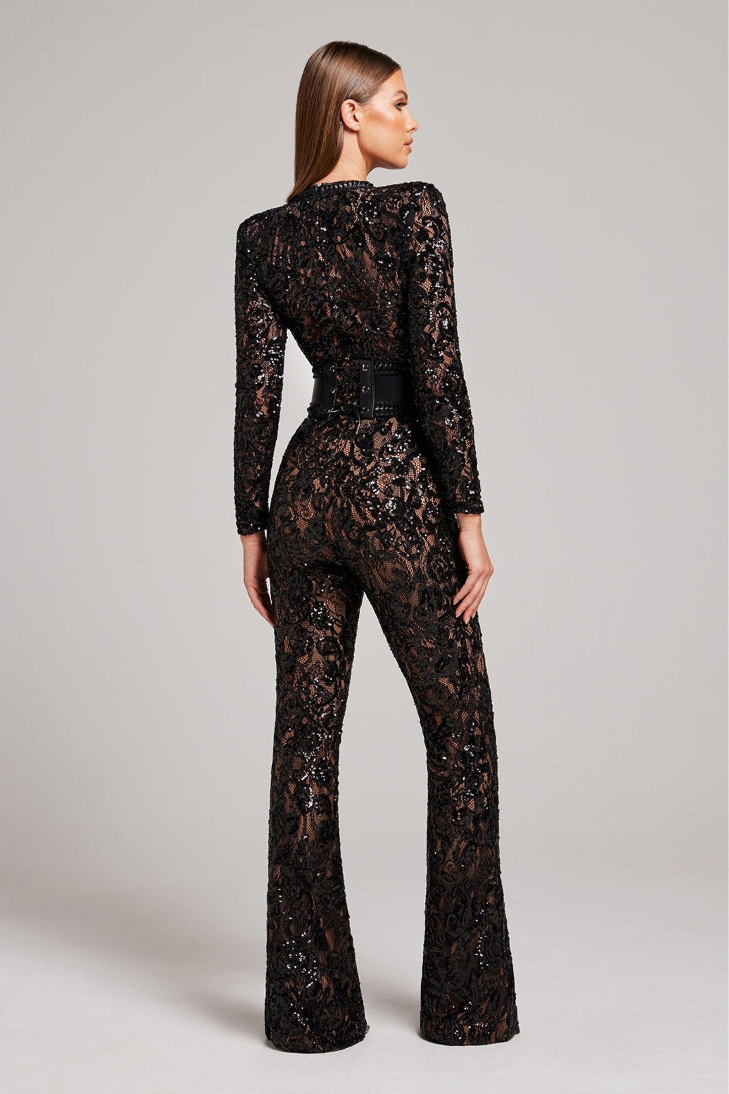 Selena - Luxe Kanten Jumpsuit met Figuurnaden voor Dames