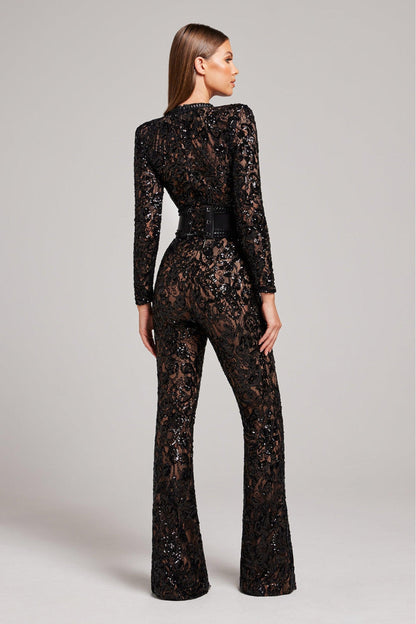 Selena - Luxe Kanten Jumpsuit met Figuurnaden voor Dames