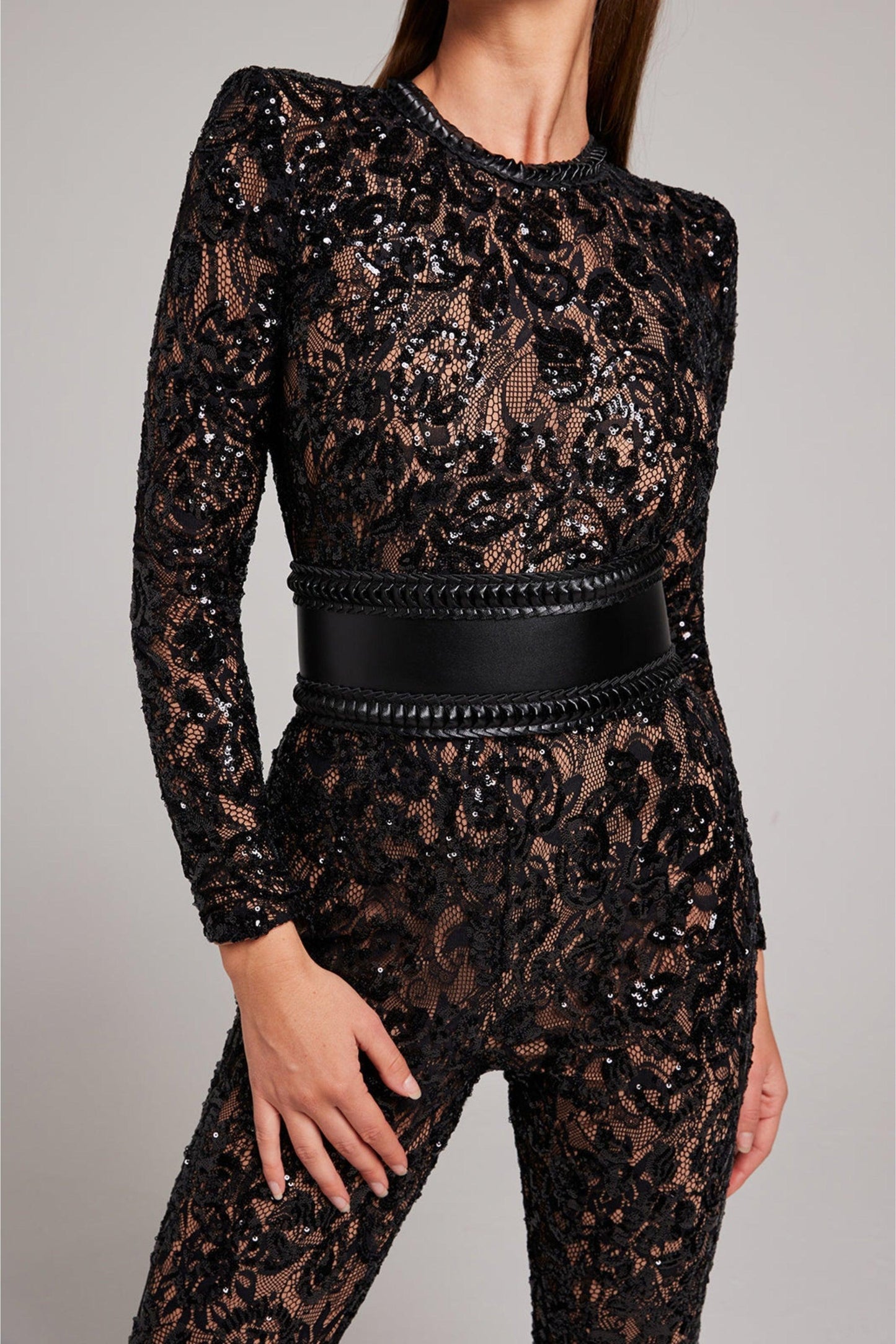 Selena - Luxe Kanten Jumpsuit met Figuurnaden voor Dames