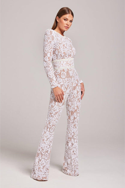Selena - Luxe Kanten Jumpsuit met Figuurnaden voor Dames