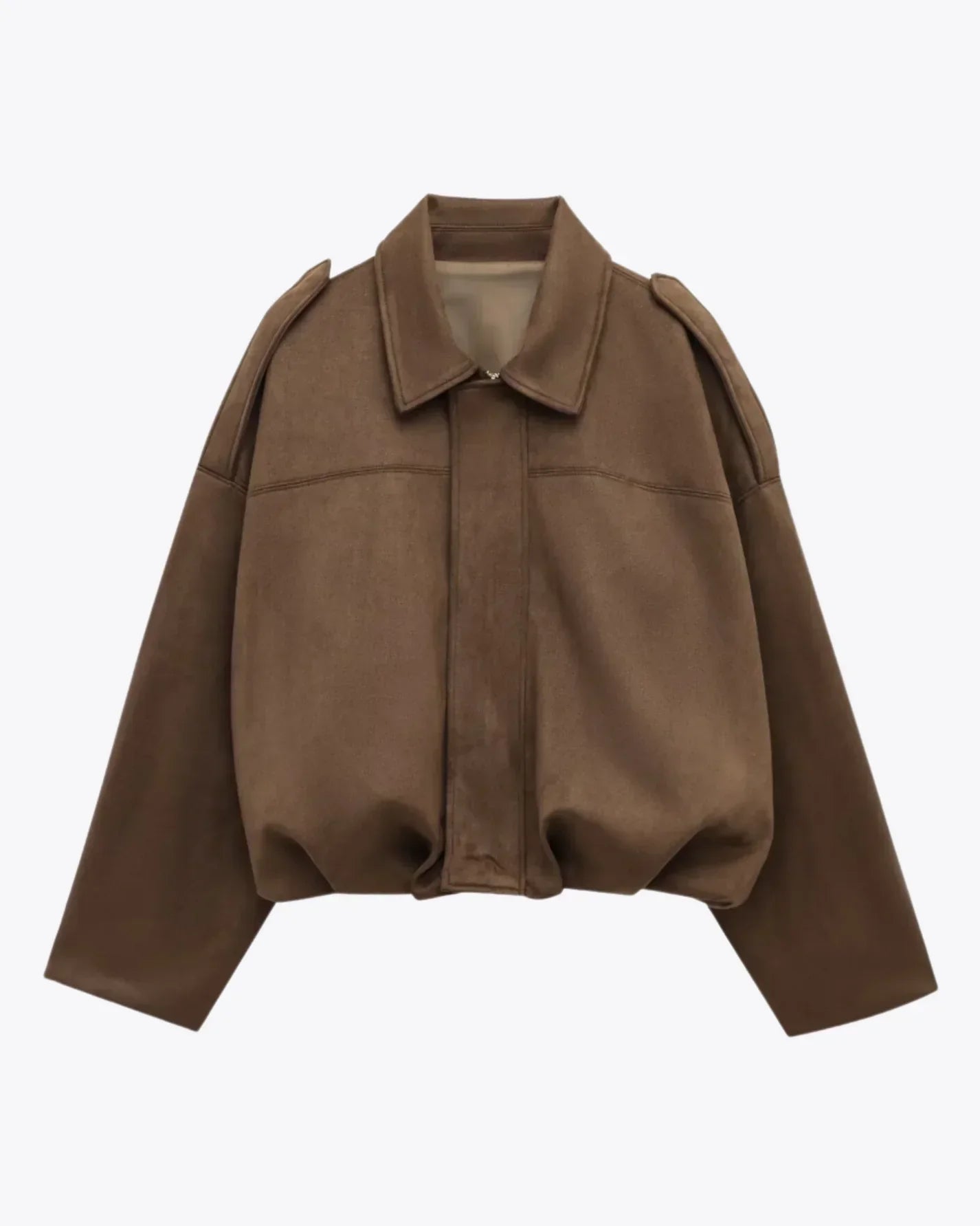 Oversized Suède Leren Jas Voor Vrouwen Stijlvol