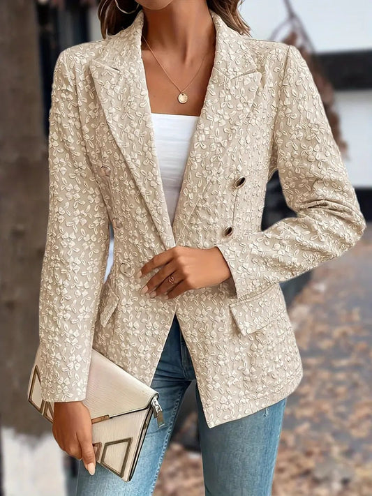 Agata - Blazer met Geborduurde Textuur en Getailleerde Pasvorm