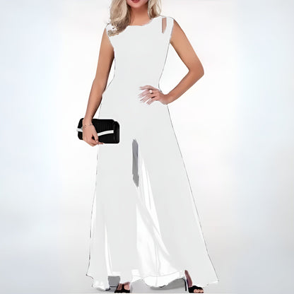 Bernarda - Elegante chiffon jumpsuit met brede benen voor dames