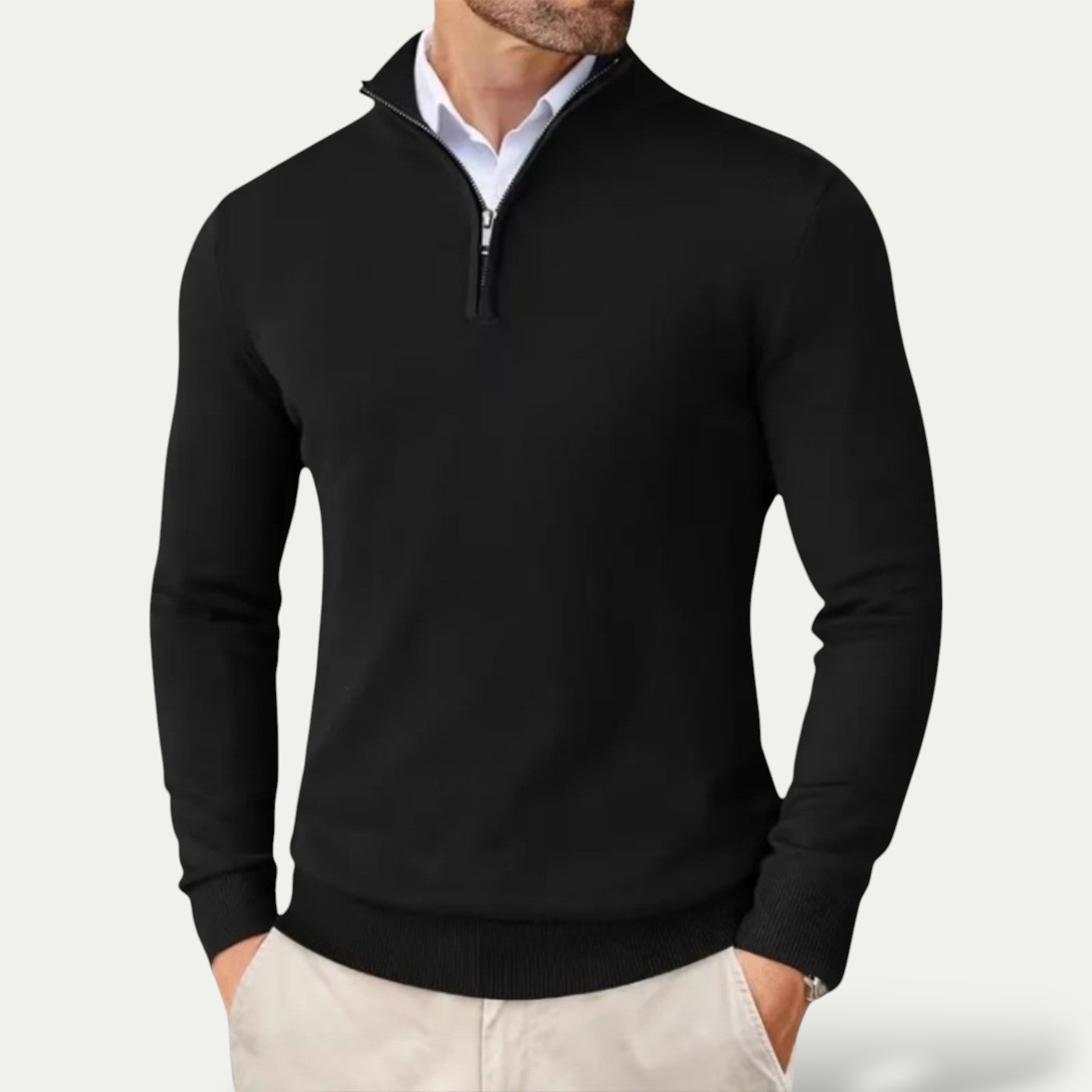 Heren Pullover Met Halve Rits En Lange Mouwen Voor Casual Gebruik