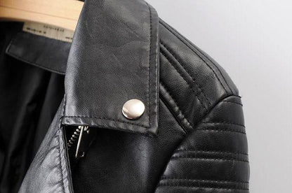 Zwart Leren Dames Jack Met Asymmetrische Rits