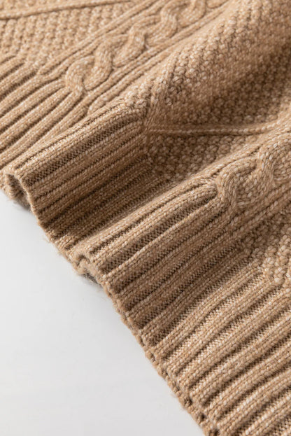 Warme Dames Kabelgebreide Mini Sweaterjurk
