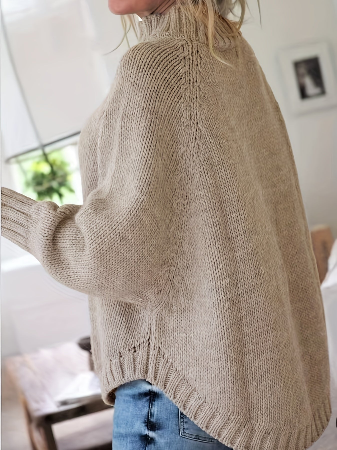 Warme Oversized Kabeltrui Voor Dames Met Col