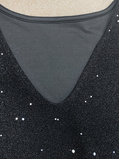 Glitter Pailletten Cocktailjurk Voor Dames Met V hals En Lange Mouwen