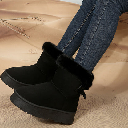 Dames Winter Enkellaarzen Bont Voering Dikke Zool