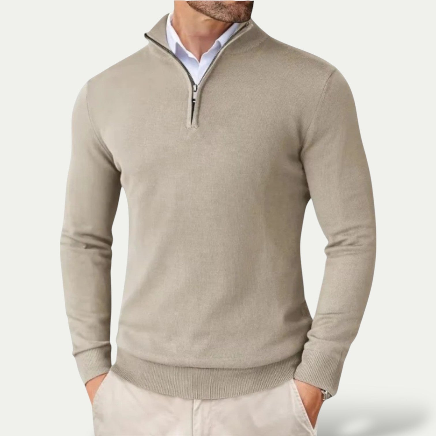 Heren Pullover Met Halve Rits En Lange Mouwen Voor Casual Gebruik