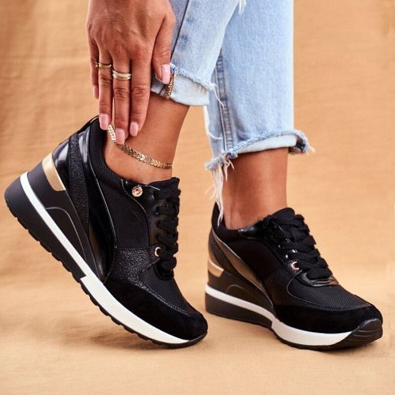 Dames Sportieve Wedge Sneakers Met Dempende Zool