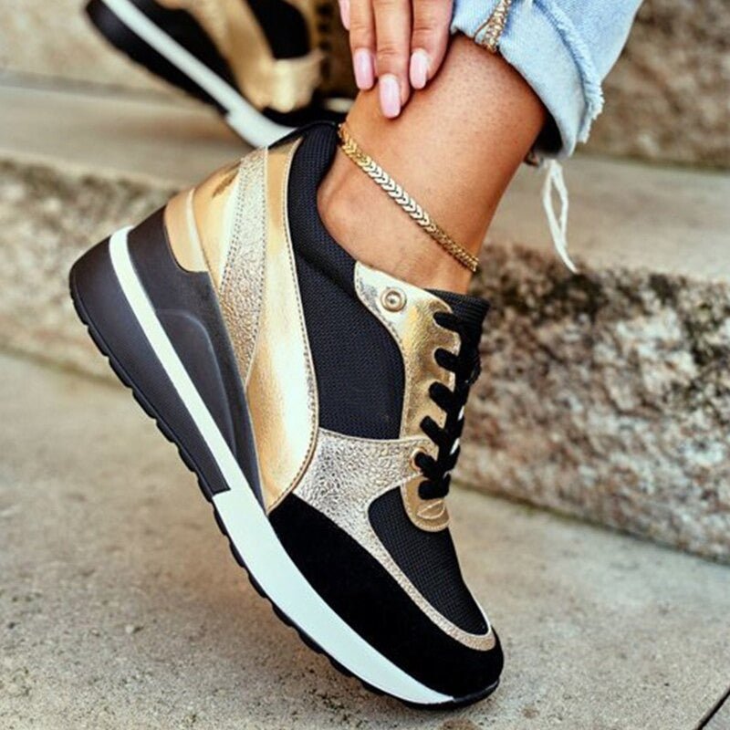 Dames Sportieve Wedge Sneakers Met Dempende Zool