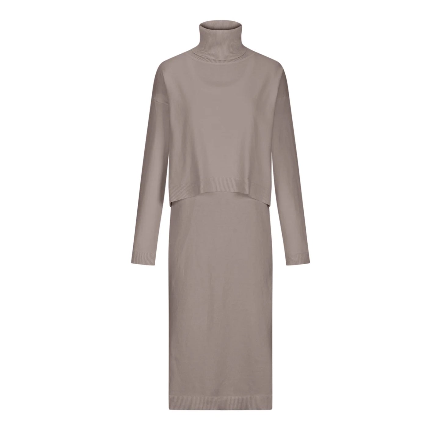 Gebreide Midi Jurk en Coltru Set voor Vrouwen