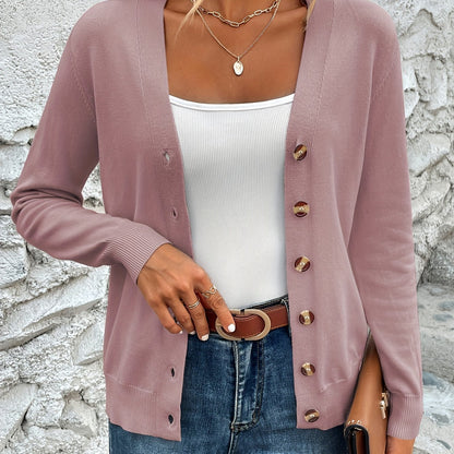 Elegant Dames Vest Met Knopen En Lange Mouwen