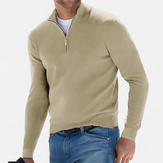 Gebreide Half Zip Trui voor Heren Zacht en Warm