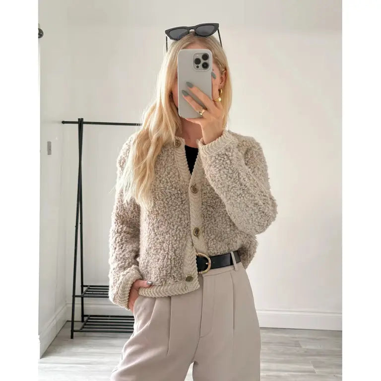Warm Gebreide Dames Vest Chunky Winter Cardigan