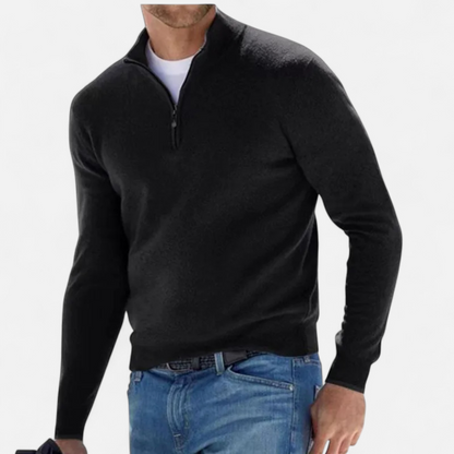 Gebreide Half Zip Trui voor Heren Zacht en Warm