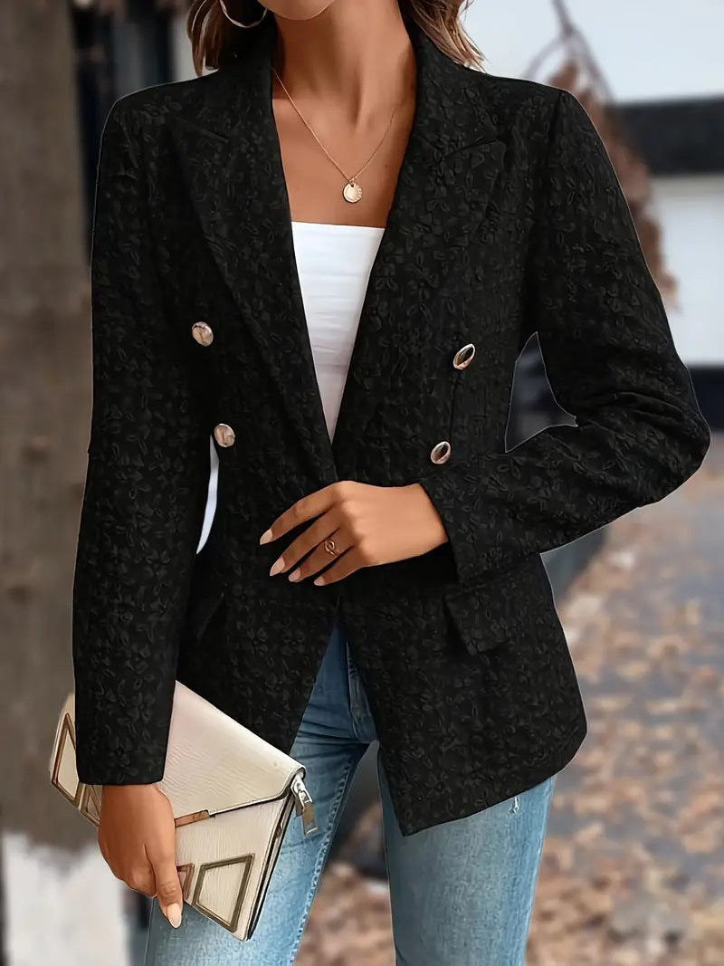 Agata - Blazer met Geborduurde Textuur en Getailleerde Pasvorm