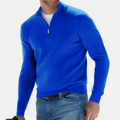 Gebreide Half Zip Trui voor Heren Zacht en Warm