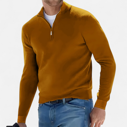 Gebreide Half Zip Trui voor Heren Zacht en Warm