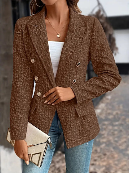 Agata - Blazer met Geborduurde Textuur en Getailleerde Pasvorm