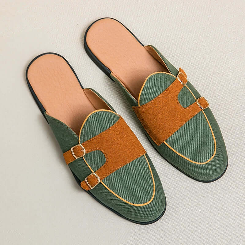 Dames Loafers met Open Hiel en Verstelbare Gespen