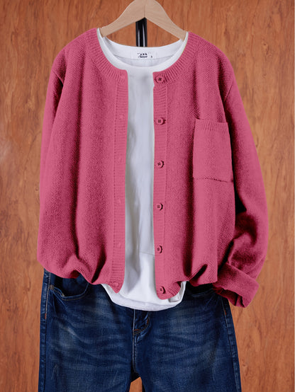 Trendy Zacht Gebreid Dames Vest Met Knopen En Borstzak