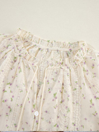 Boho Chic Blouse Met Geborduurde Kant Voor Dames Met V-Hals