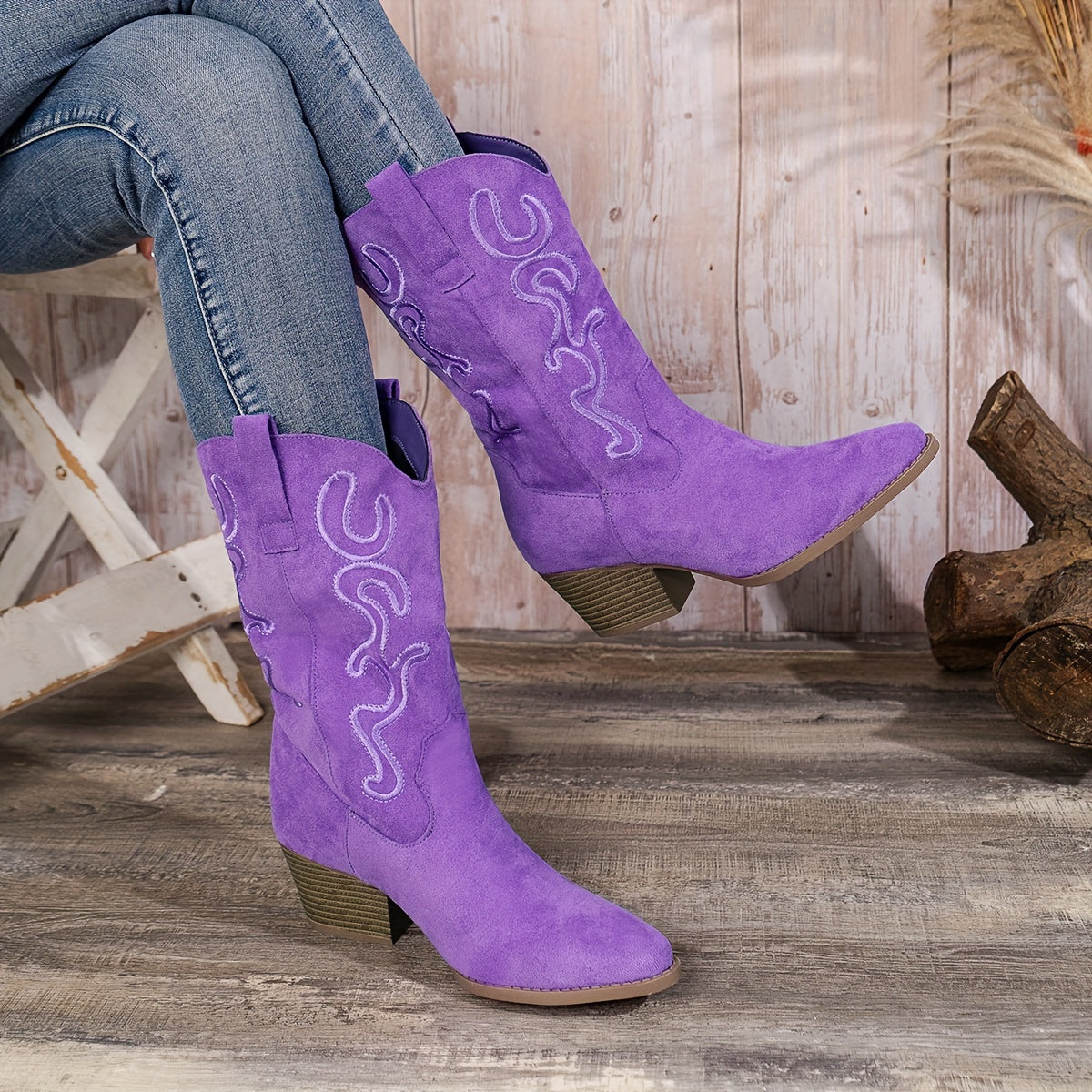 Dames Kuitlaarzen Met Elegante Westernlook En Comfortabele Hak
